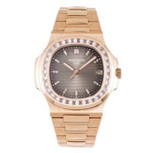 Nautilus Jumbo 5711/1R-001 Brown Dial with Diamond Bezel