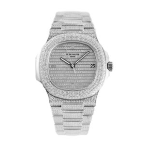 Nautilus Jumbo 5711 Diamond Dial in White Gold with Paved Diamonds