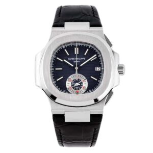 Nautilus 5980/1A-001 Blue Dial in Steel on Leather Strap