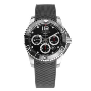 Hydroconquest Black Dial on Rubber Strap