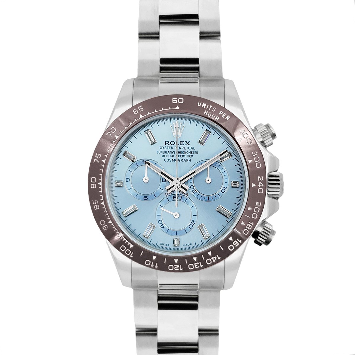 Daytona 116506 Platinum Ice Blue Dial with Diamond Markers