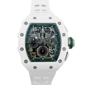 RM 011-02 Le Mans Classic Chronograph in Green on White Rubber Strap