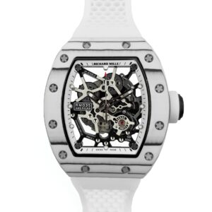RM 035-02 Black Toro Americas in NTPT Carbon on White Rubber Strap