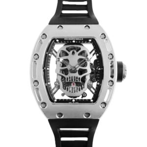 RM 052-01 Tourbillon Skull in Titanium on Black Rubber Strap