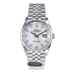 Datejust 36 126234 White MOP Dial with Diamond Marker in Steel in Jubilee Bracelet