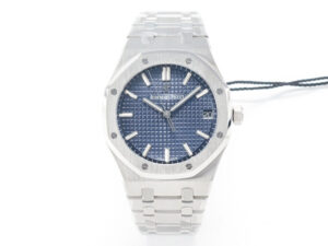 Royal Oak 41mm 15500 SS ZF 1:1 Best Edition Blue Textured Dial on SS Bracelet SA4302 Super Clone V3