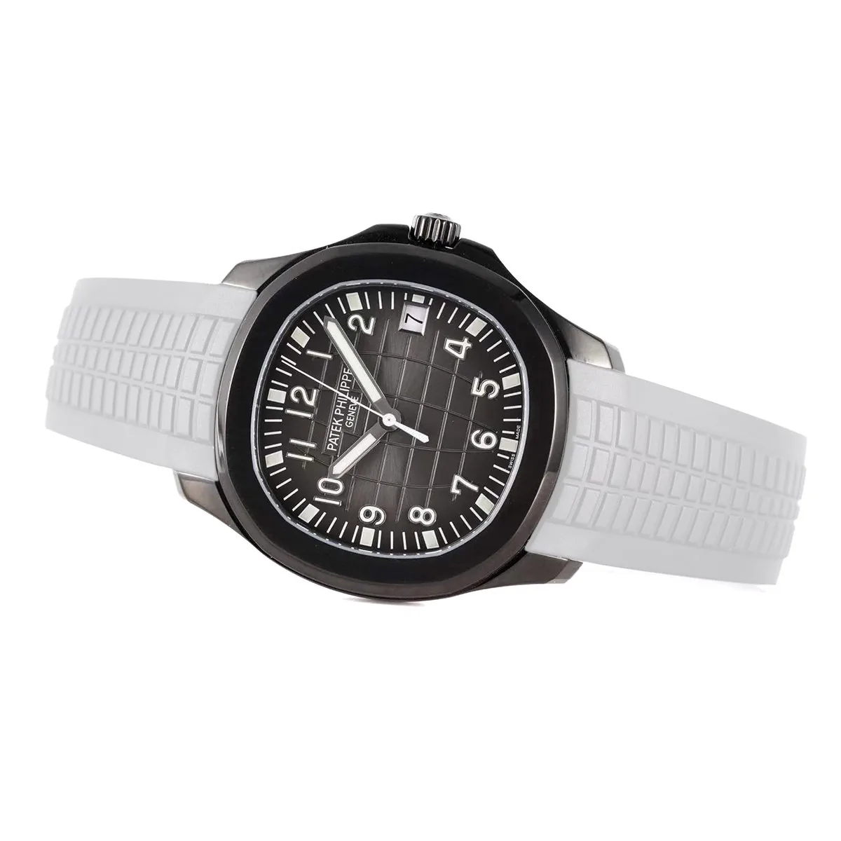 Aquanaut 5167A ‘Black Venom Limited Edition’ schwarzes Zifferblatt am weißen Kautschukarmband – Bild 2