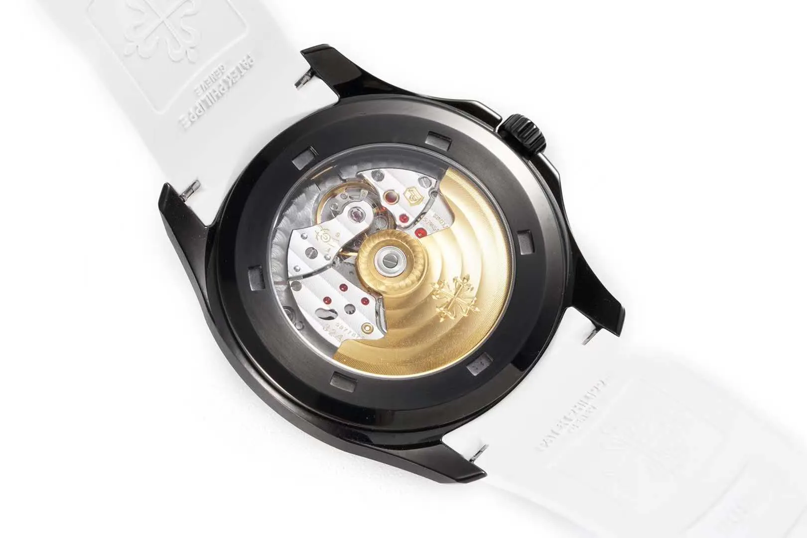 Aquanaut 5167A ‘Black Venom Limited Edition’ schwarzes Zifferblatt am weißen Kautschukarmband – Bild 8