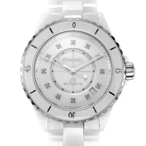 J12 weiße Keramik und Stahl mit Diamantindizes Ref: H5705