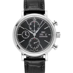 Portofino Chronograph IW391029 Edition “150 Years” Black Dial in Steel