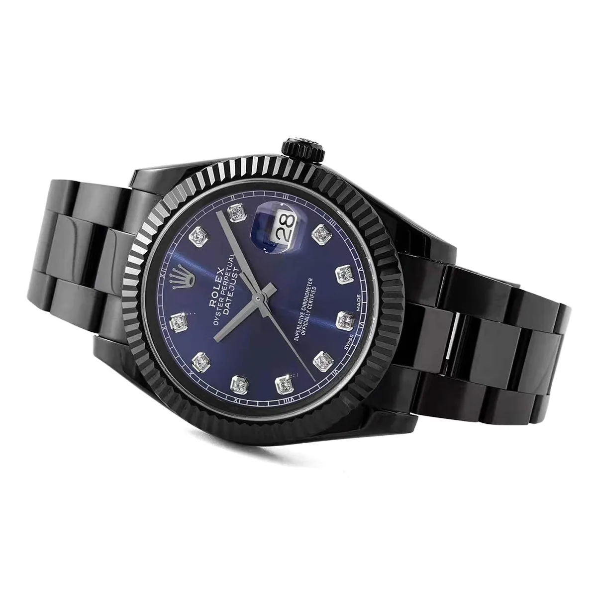 Datejust 41 esfera azul con índices de diamantes en PVD negro - Imagen 4