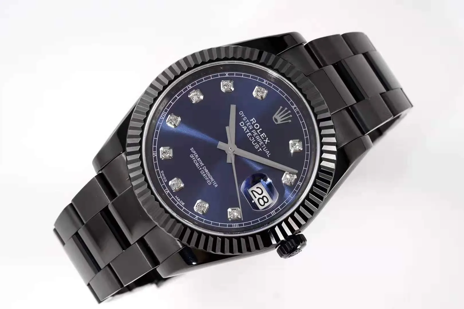 Datejust 41 esfera azul con índices de diamantes en PVD negro - Imagen 2