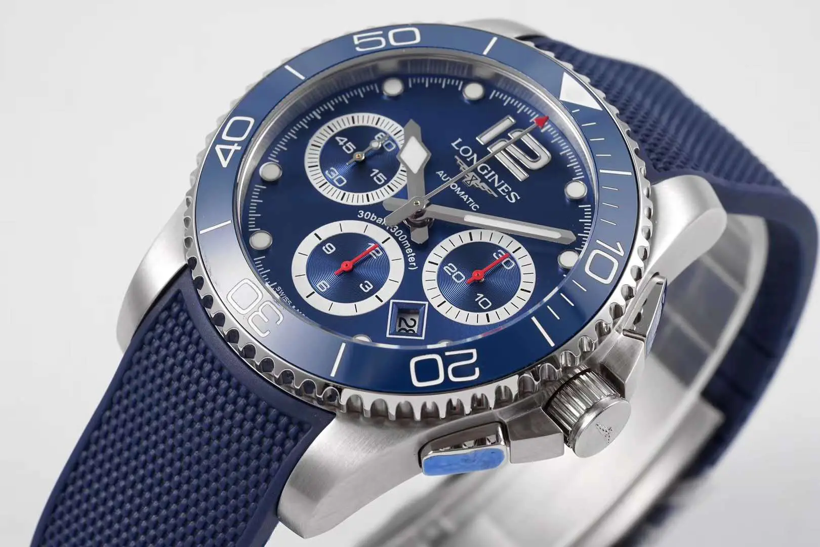 Hydroconquest cadran bleu sur bracelet en caoutchouc – Image 5