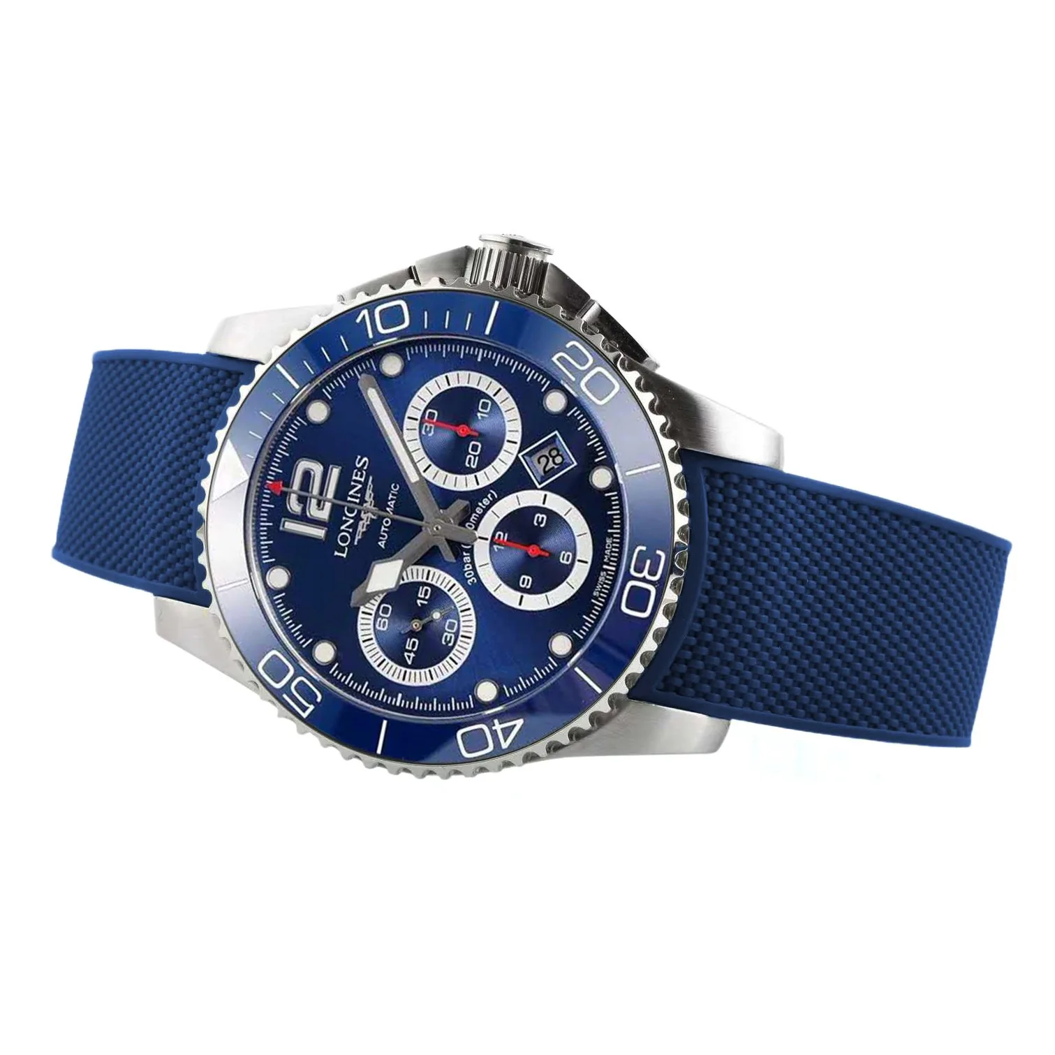 Hydroconquest cadran bleu sur bracelet en caoutchouc – Image 2