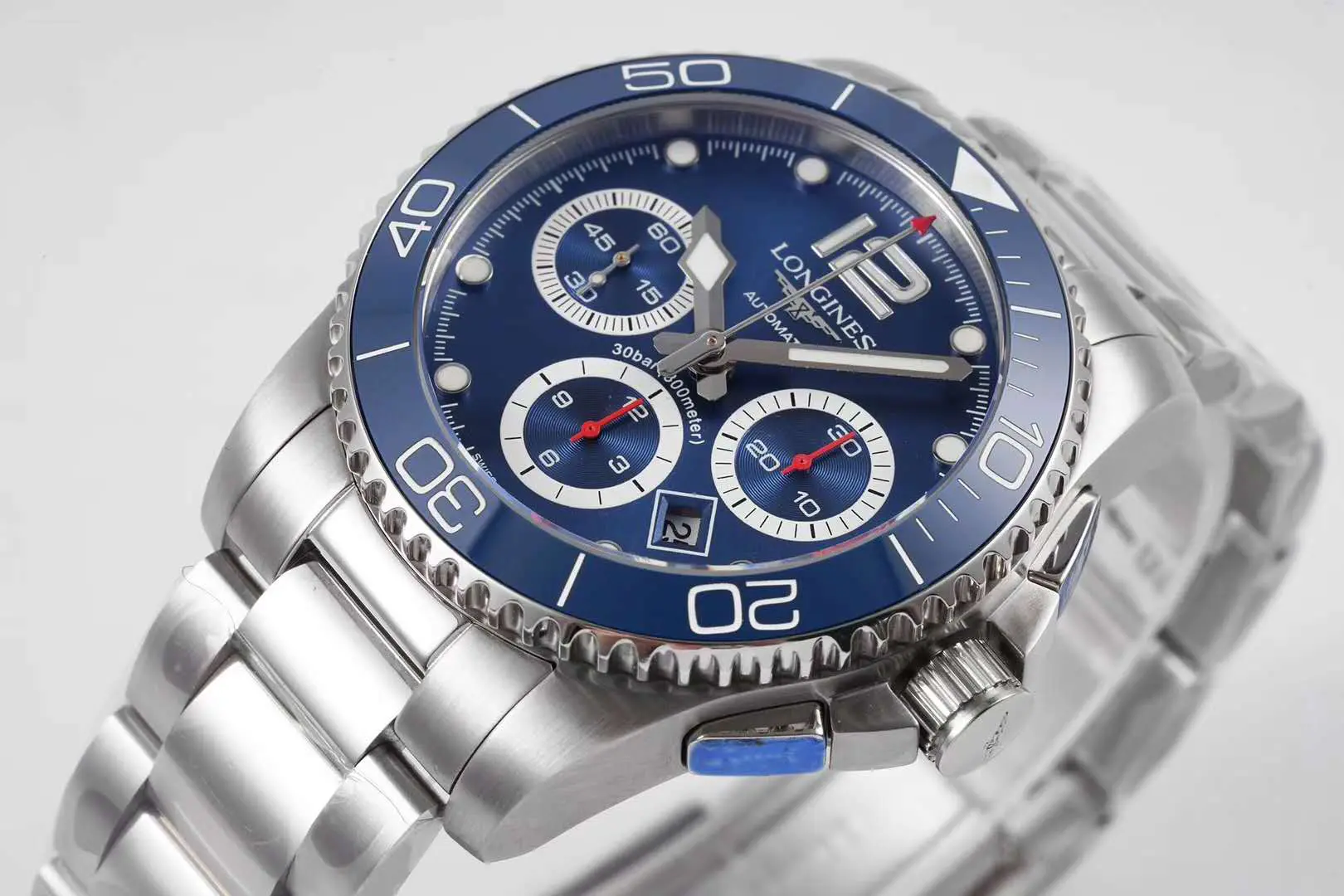 Hydroconquest quadrante blu su bracciale - immagine 5