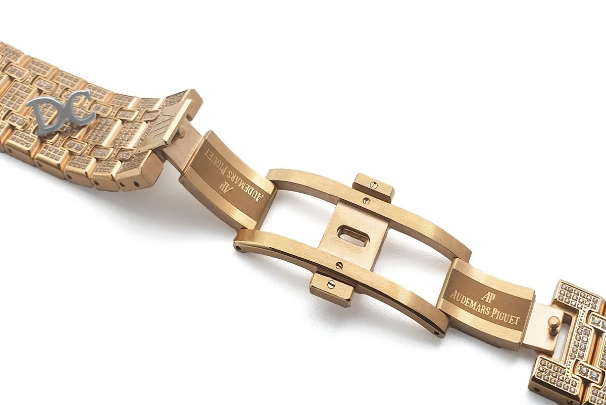 Royal Oak 41mm 15402OR komplett mit Diamanten besetzt in Rotgold am Armband – Bild 5