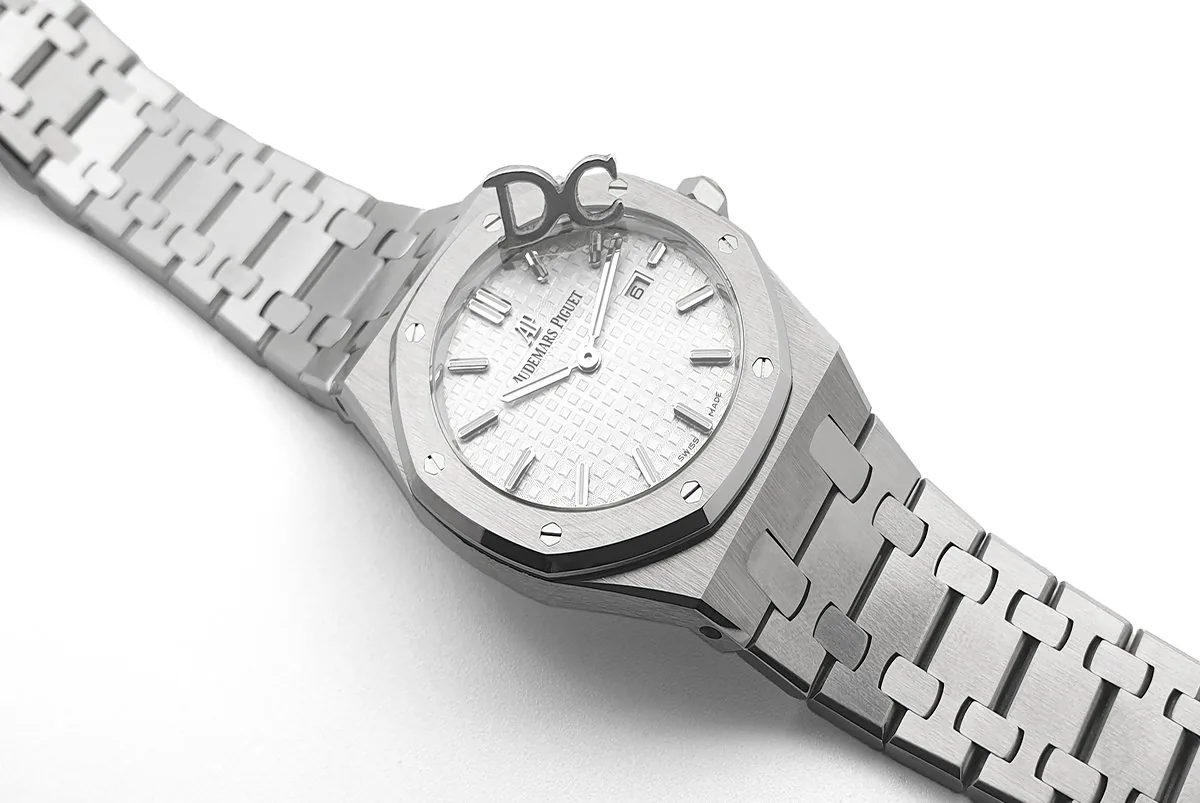 Lady Royal Oak 67650 weißes Zifferblatt in Stahl – Bild 3