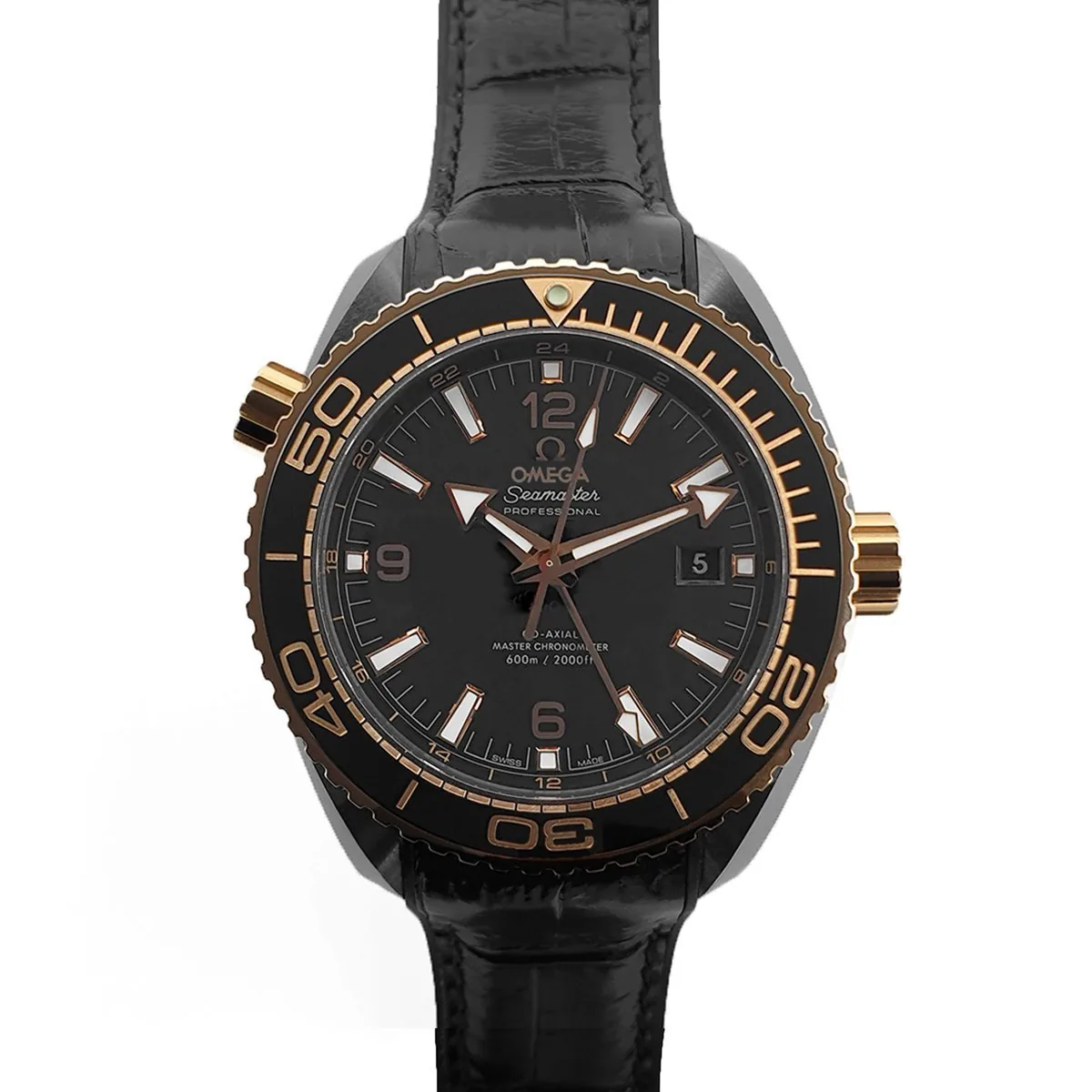 Seamaster Planet Ocean GMT “Deep Black” céramique or