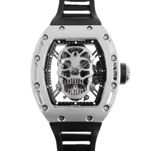 RM 052-01 Tourbillon Skull in titanio su cinturino in gomma nero