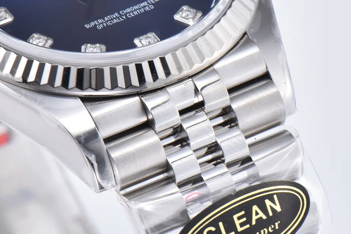 Datejust 36 126234 leuchtend blaues Zifferblatt mit Diamantindizes in Stahl am Jubilé-Armband – Bild 8