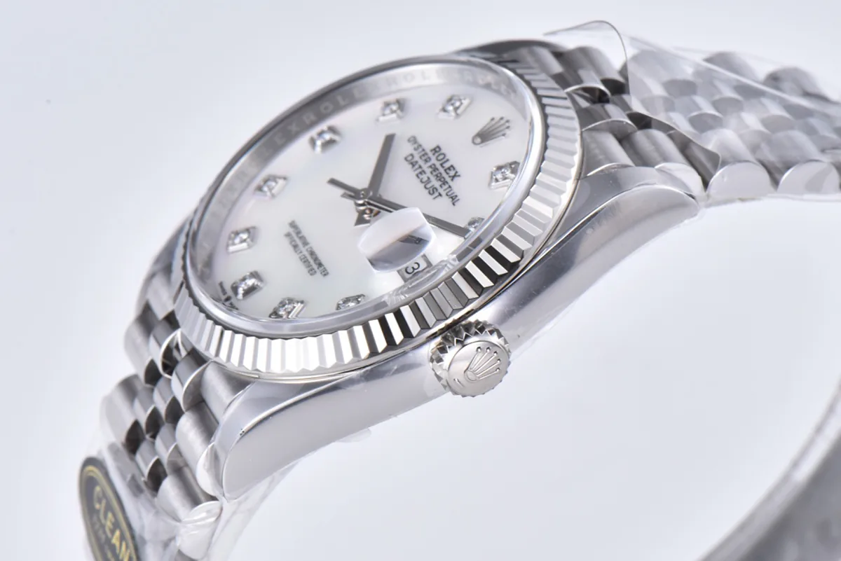 Datejust 36 126234 weißes MOP-Zifferblatt mit Diamantindizes in Stahl am Jubilé-Armband – Bild 2