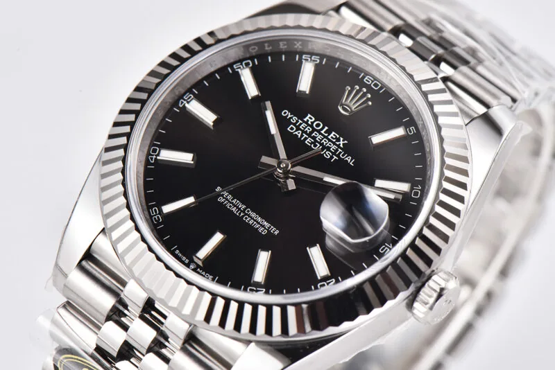 Datejust 41 cadran noir index bâtons en acier Clean Factory – Image 4