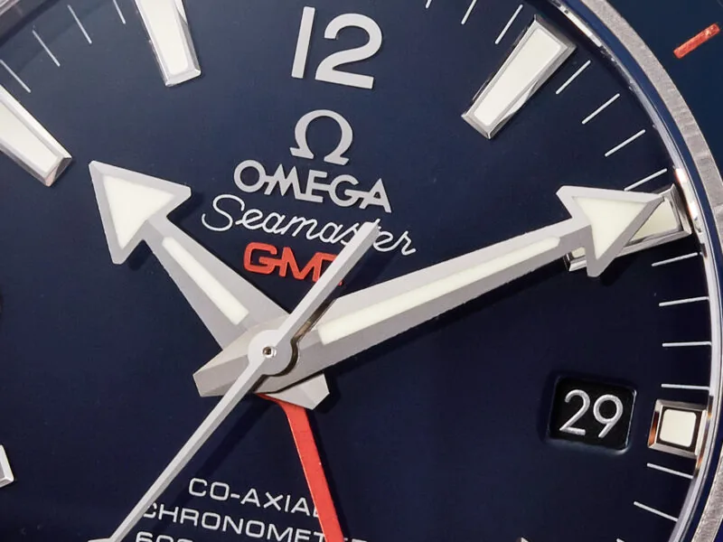 Planet Ocean 600M Co-Axial GMT 43.5mm VSF 1:1 Best Edition blaues Zifferblatt blaue Keramiklünette am SS-Armband A8605 Super Clone – Bild 7
