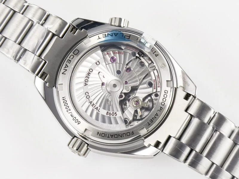 Planet Ocean 600M Co-Axial GMT 43.5mm VSF 1:1 Best Edition blaues Zifferblatt blaue Keramiklünette am SS-Armband A8605 Super Clone – Bild 18