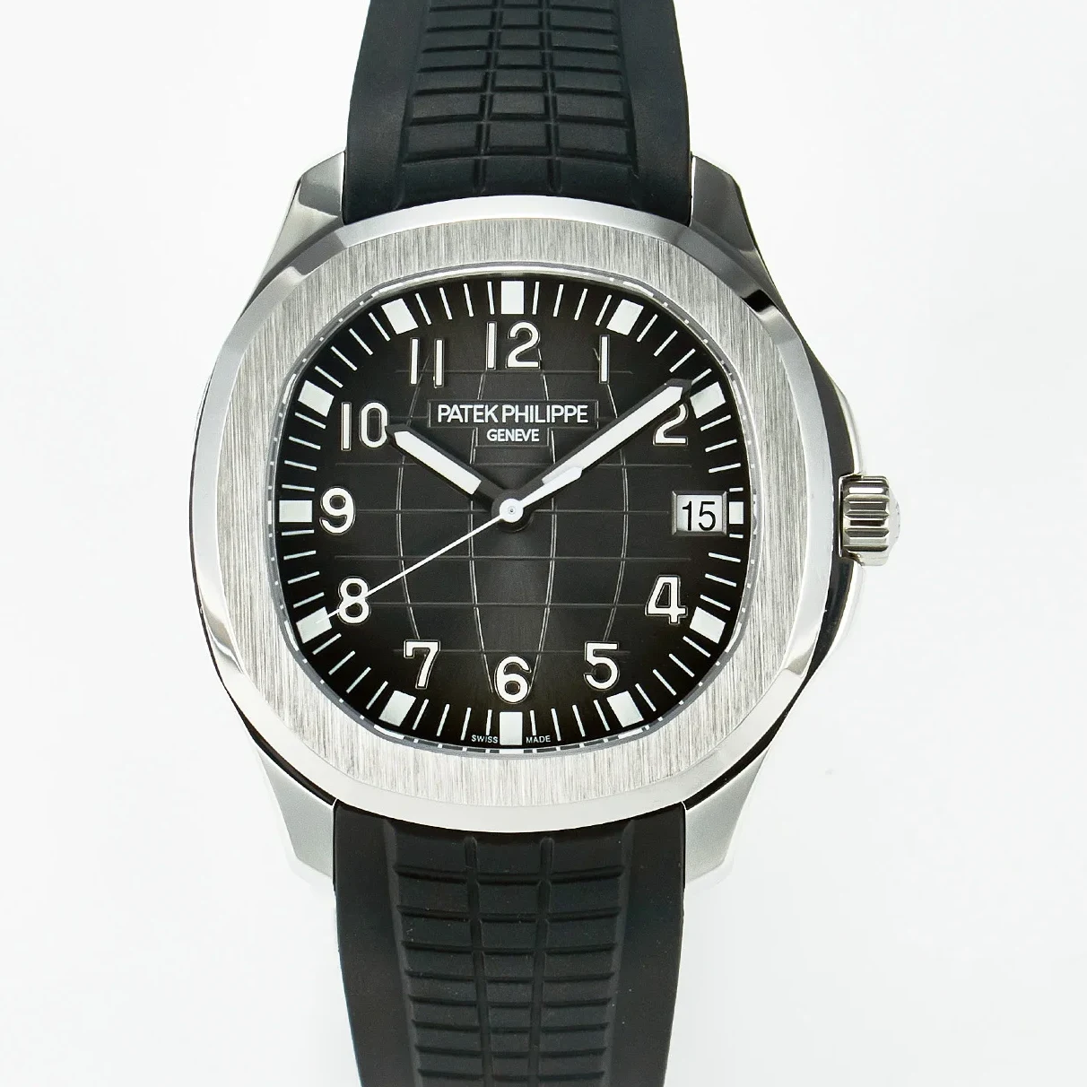Aquanaut 5167A SS 3KF 1:1 Best Edition Black Dial on Black Rubber Strap A324 Super Clone(New clasp)