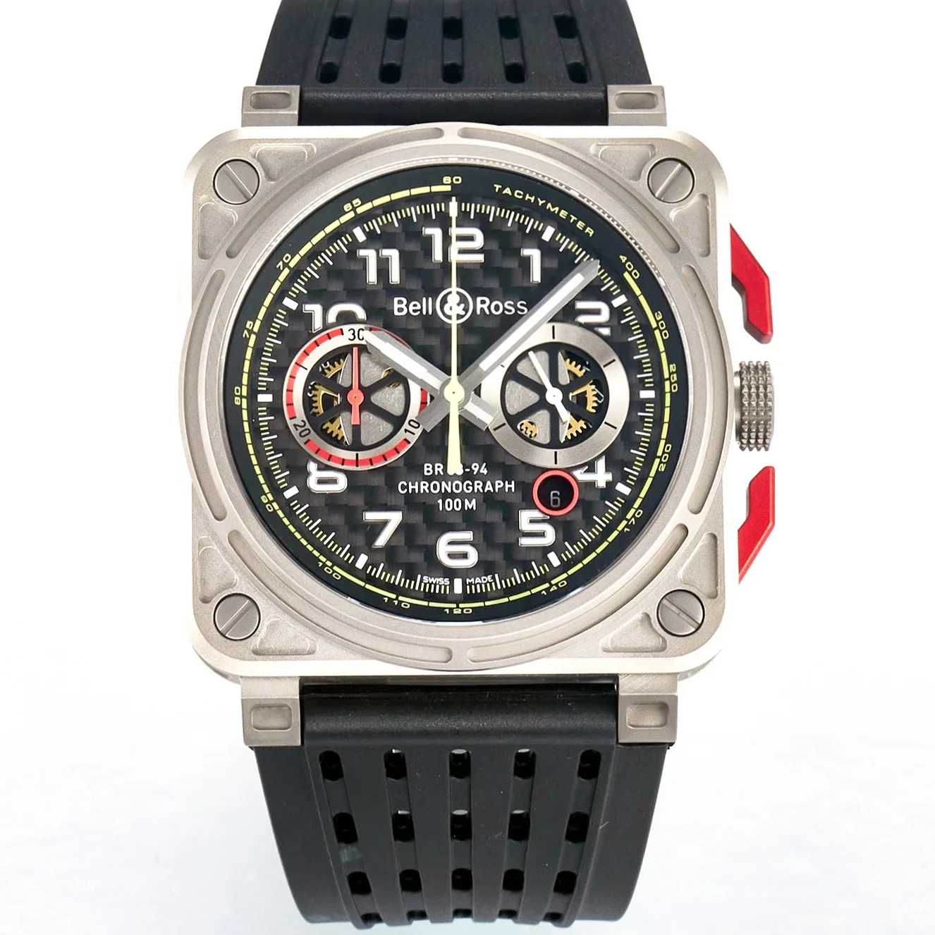 BR03-94 Chrono BRSF 1:1 Best Edition Carbon Dial on Black Rubber Strap A7750