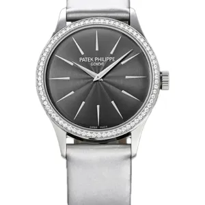 Calatrava 4997 Grey Dial in White Gold on Grey Leather Strap