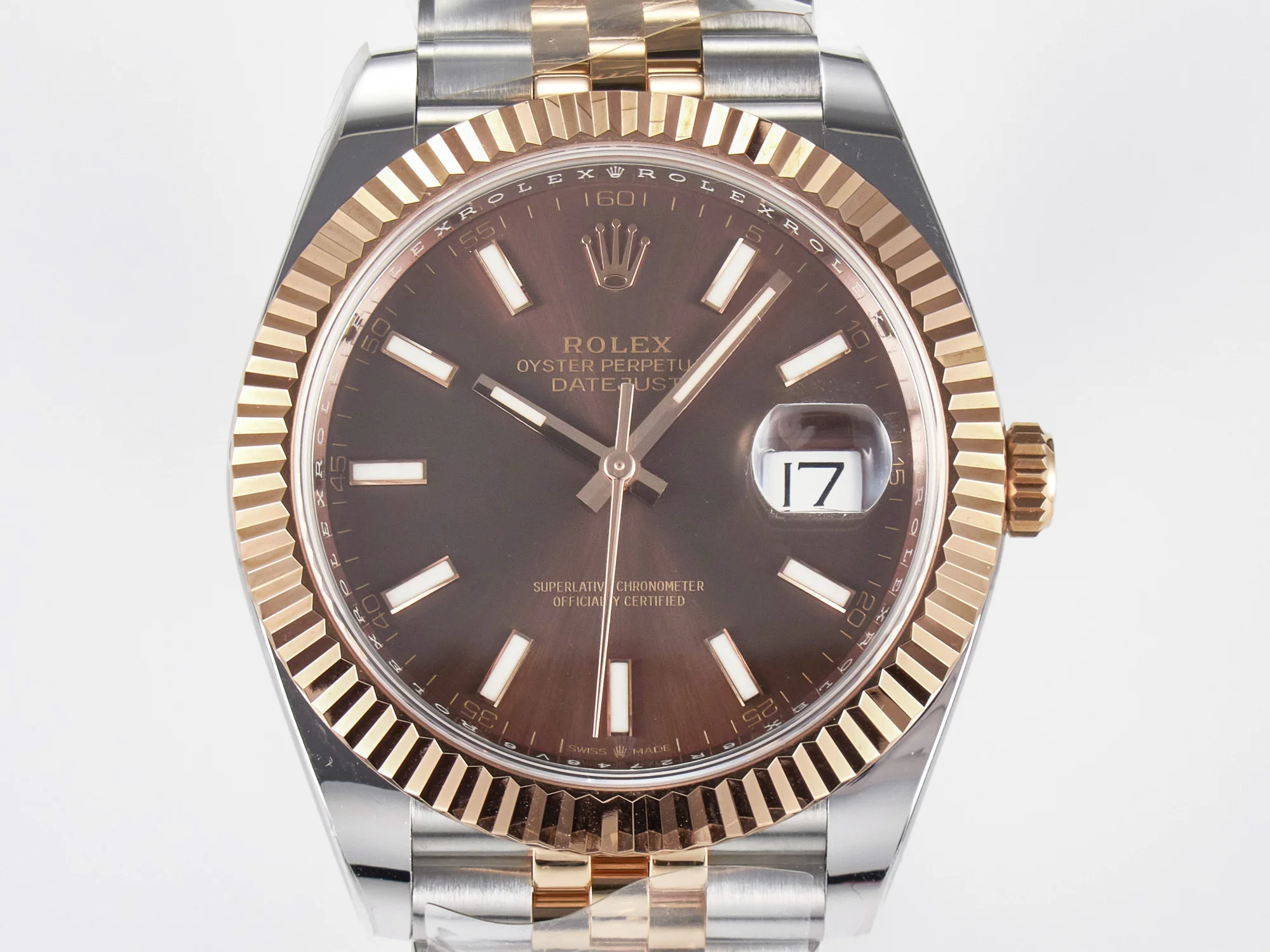 DateJust 41 126331 ARF 1:1 Best Edition 904L Steel Brown Dial on SS/RG Jubilee Bracelet SH3235(Gain Weight)