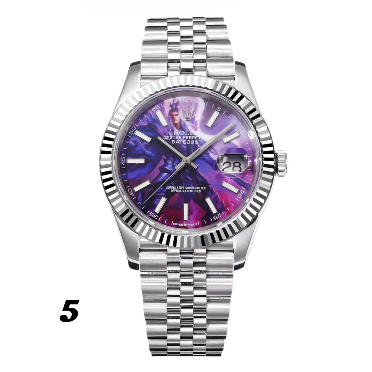 Datejust 41 Custom Dial with Stick Marker in Steel