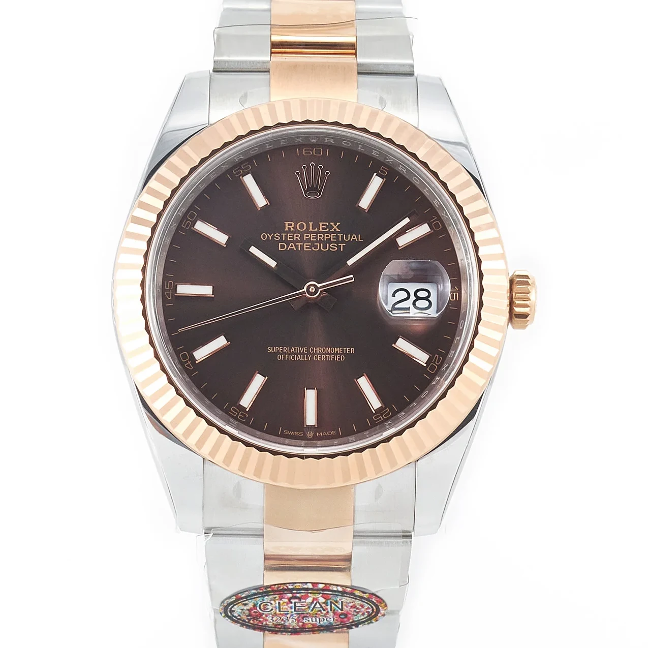DateJust 41mm 126331 904L SS/RG Clean 1:1 Best Edition Brown Dial on Oyster Bracelet VR3235