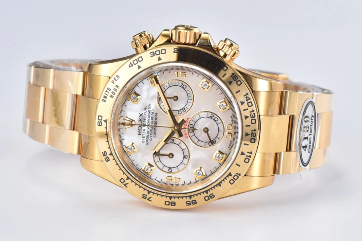 Daytona 116508 White Dial with Diamond Marker in Yellow Gold