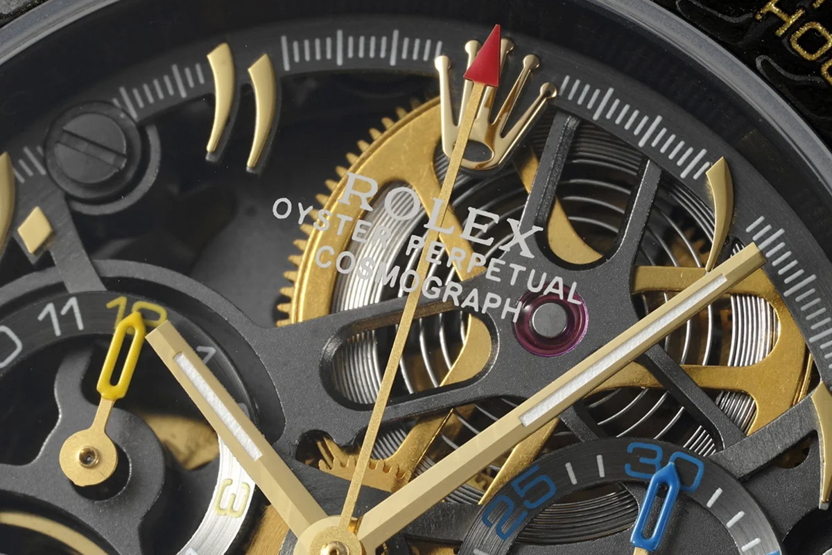 DIW Daytona Skeleton Dial in Carbon on Brown Nylon Strap