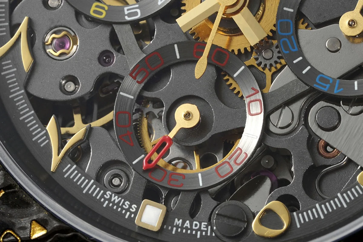 DIW Daytona Skeleton Dial in Carbon on Brown Nylon Strap