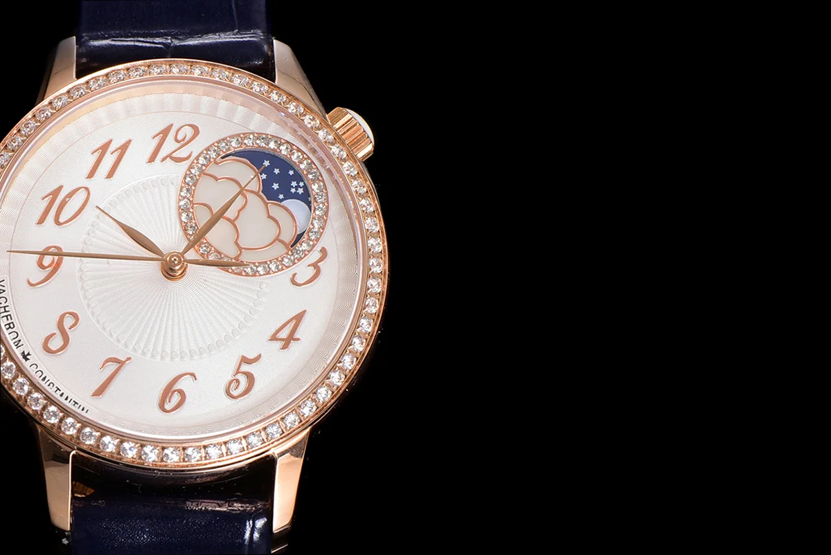 Egerie Moonphase Muse White Dial in Pink Gold