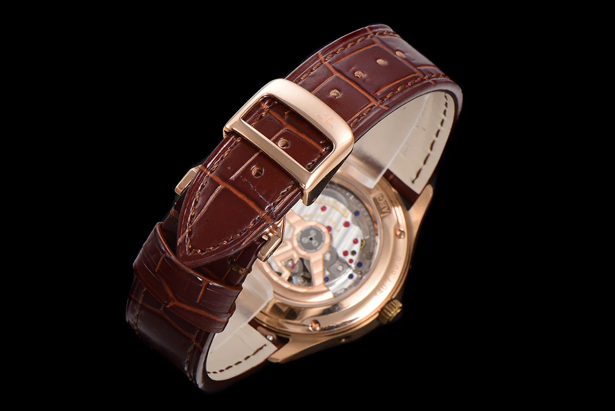 Master Calendar Silver Dial in Rose Gold on Brown Leather Strap