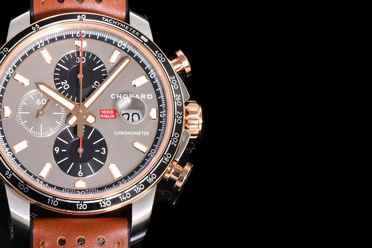 Mille Miglia GTS Chrono Grey Dial in Rose Gold/Steel