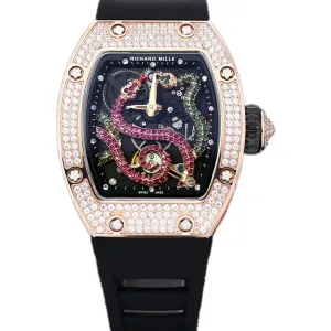 RM026-01 Tourbillon Serpent in Rose Gold with Diamond Bezel
