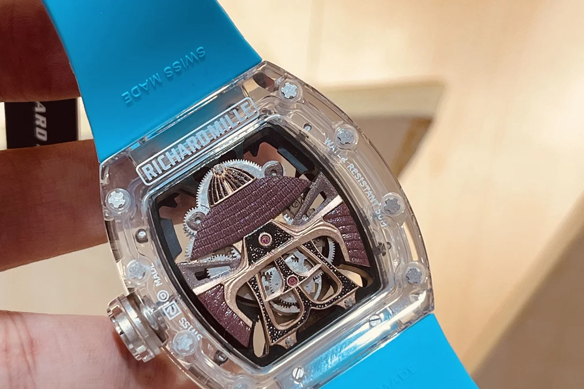 RM047 Tourbillon Samurai Sapphire on Blue Rubber Strap