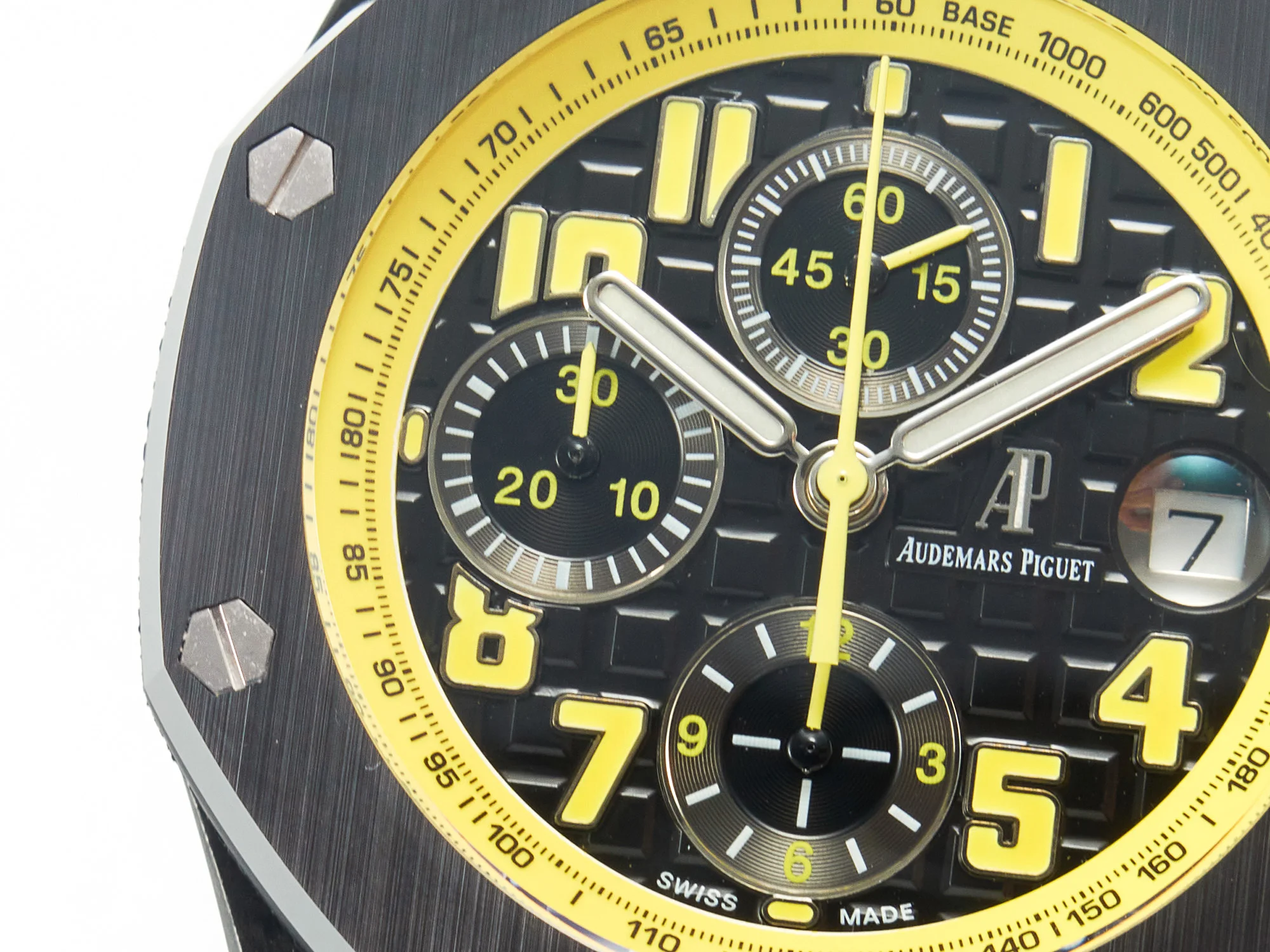Royal Oak Offshore Bumble Bee Forged Carbon 1:1 JF Best Edition on Leather Strap A7750 w/ Cyclops & DW Mod