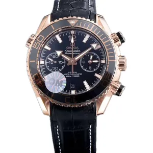 Seamaster Planet Ocean 600M 45.5mm Sedna™ Gold on Black Leather Strap