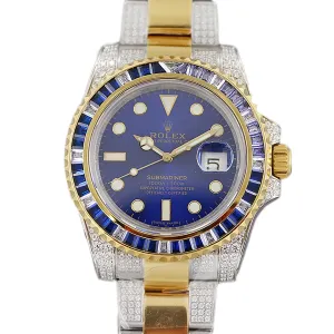 Submariner 116613LB Blue Dial in Steel/Yellow Gold with Diamonds Bezel